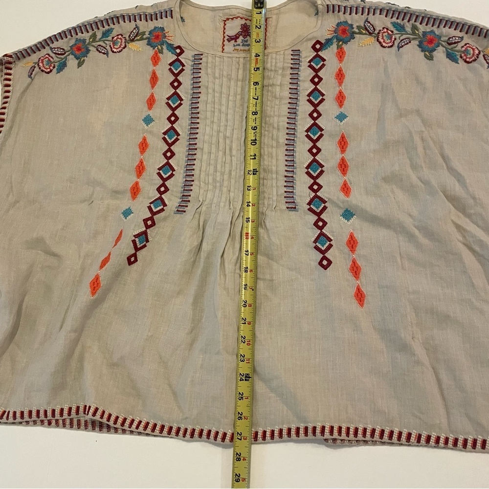 Johnny Was JW poncho tunic top. Size XS. Oversized Boho. Pre-owned. - Picture 6 of 9